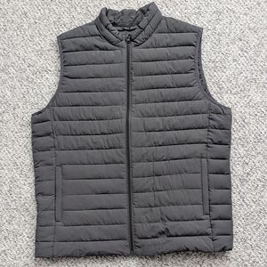 Jack & Jones Men's (XL) Dark Grey Quilted Puffer Outdoor Vest Jacket